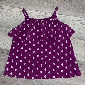 Girls purple tank w/ ruffle top & cute design